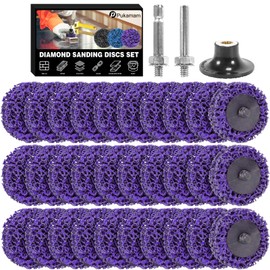 30 PCS Purple Quick Change Easy Strip Discs, 2 Inch Easy Strip Disc with 1/4" Roll Lock Holder for Fine Grinding and Polishing, Automotive Paint Repair and Automotive Maintenance.