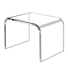 Tmoicer Kids' Step Stool 9'' Acrylic Transparent Step Stool Strong Load 250 Lbs One Step Stool for Bedroom Kitchen Bathroom (No Anti-Slip, 2pcs)