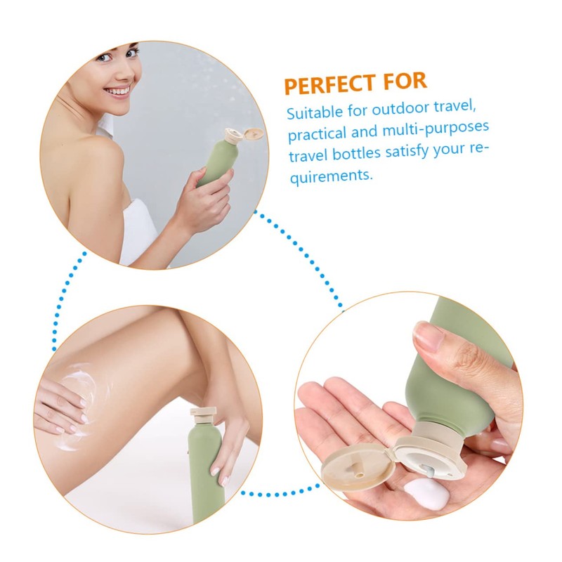 WOONEKY 2pcs Flip Cap Travel Bottles Portable Toiletry Containers for