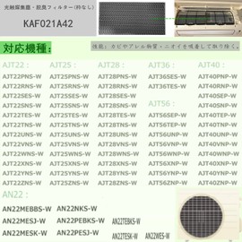 KAF021A42 Photocatalyst Dust and Deodorizer Filter Replacement Filter for Air Conditioner (Frameless) AN22YES AN22ZES AJT22ZNS AN36ZES AN56ZEP AN28ZES AN40ZEP F22MTES AN40YEP 99A0484 F22XTES AN22XES F22XES F22XES 2RTES F Compatible with 22STES, etc. (Eng
