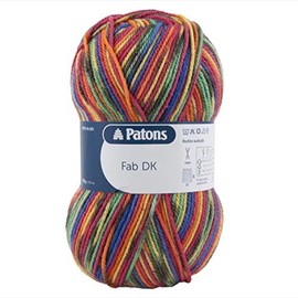 Patons Fab DK Kitting/Crochet Yarn Double Knitting Wool 100g Balls and 100% Acrylic Machine Washable & Tumble Dry Yarn - 44 Colours in The Range - Colour 2085 - Rainbow - 10 x 100g Balls