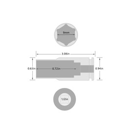 IMAHEXA 1/2 - Inch Drive 9mm Metric Deep Impact Socket with Anti - Rounding 6 - Point Design, Made of Cr - Mo Steel for Deep Impact Applications