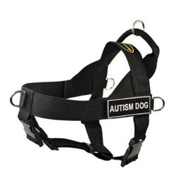 Dean & Tyler DT Universal No Pull Dog Harness with Autism Dog Velcro Patches, Fits Girth Size 33-Inch-45-Inch, Black