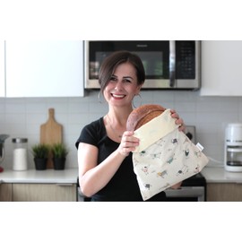 2 XL Beeswax Bread Bags for Homemade Bread, Sourdough – Reusable, Plastic-Free, Keeps Fresh, Washable, Compostable