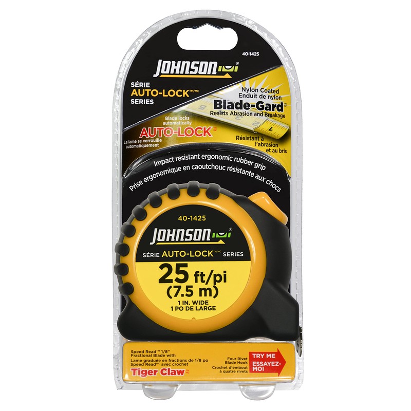 Johnson Level & Tool 40-1425 25' x 1" Auto-Lock™ Inch/Metric