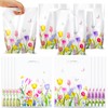 TIESOME 50Pcs Tulip Party Favor Bags, Spring Flower Bags Bloom