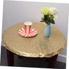 CIYODO Golden Sequin Table Cover Round Shiny Tablecloth for Weddings