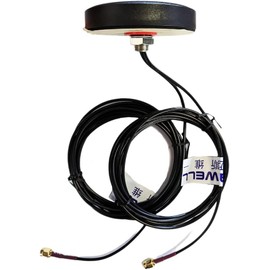 Maswell GSM-046: Cellular 2X2 MIMO Antenna 4G Outdoor, 700-2700MHz 3G LTE 4G Antenna for T-Mobile Verizon AT&T, Waterproof 9.8ft Cables with SMA, Screw-Mount, 2dBi Gain NOT for Speed Competition