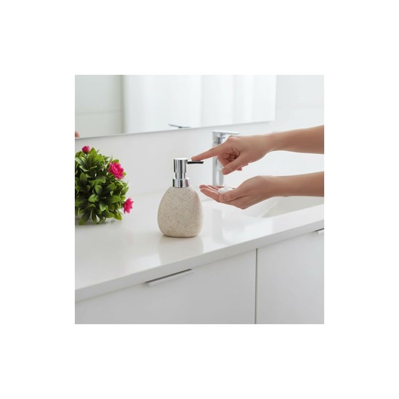 Soap Dispenser Bathroom Beige 250 ml, Pump Dispenser for Liquid