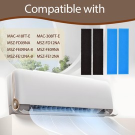 Air Filters Compatible with Mitsubishi Electric MAC-418FT-E MAC-308FT-E without Frames (4PCS)