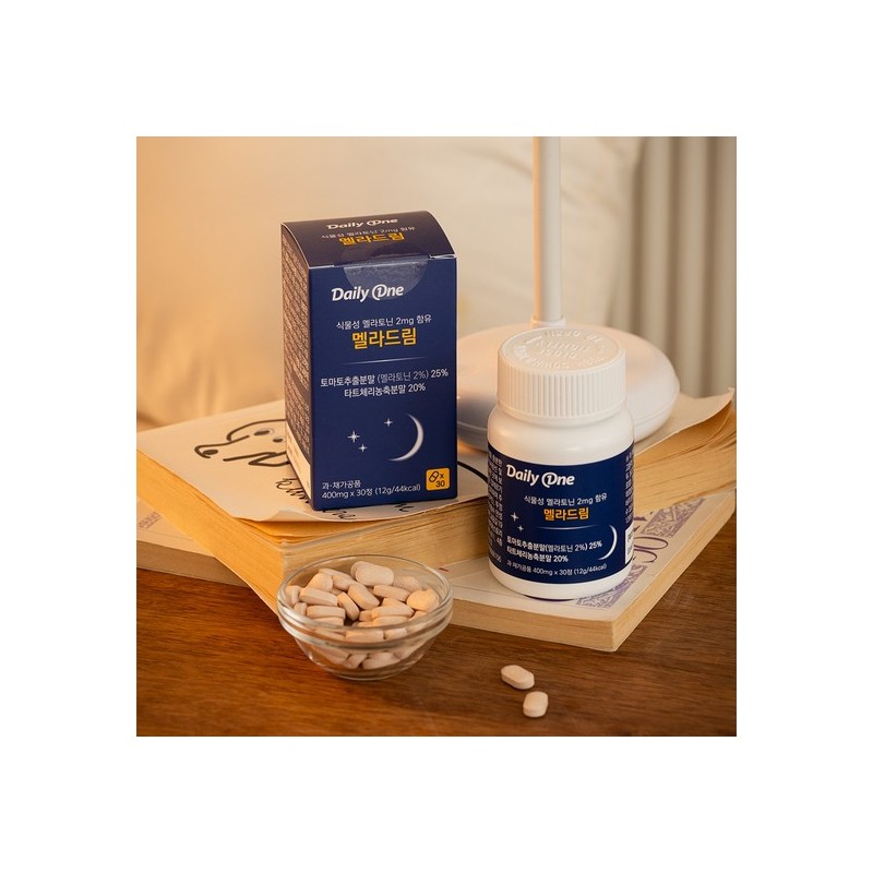 Daily One Meladrim 400mg / 식물성 멜라토닌 2mg 함유 멜라드림