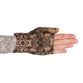 Lymphedivas Macabre Beige Medical Graduated Compression Gauntlet for Lymphedema (30-40 mmHg Large)