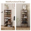 KOTEK 7 Tiers Tall Shoe Rack, Narrow Wooden Entryway Shoe