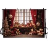 AIBIIN 7x5ft Christmas Photography Background Winter Window Glitter Xmas Tree