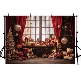 AIBIIN 7x5ft Christmas Photography Background Winter Window Glitter Xmas Tree Kids Family Portrait Decor Backdrop Photo Studio Props