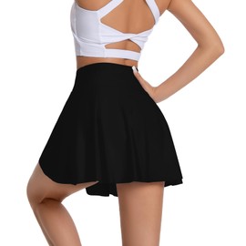 KOKITA Tennis Skirts for Women -with Internal Pocket Pleated High Waisted Athletic Golf Skorts Workout Dress Running Skort Blacks