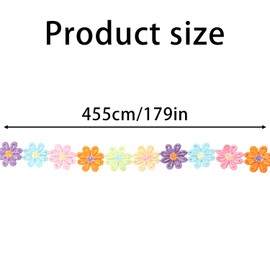 Tabanzhe Daisy Flower Trim Ribbon Colorful Embroidery Lace Flower Applique 5 Yards 2.5cm Width Decorating Lace Trims Sewing Dressmaking Edging DIY Crafts Accessories