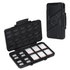 JJC 60 Slots Memory Card Case, Large Capacity, 20 SD SDHC SDXC Cards + 40 Cards Micro SD TF MSD Card Storage Case SD Card Case TF Card Case TF Card Case Shock Resistant Lightweight Splash Proof