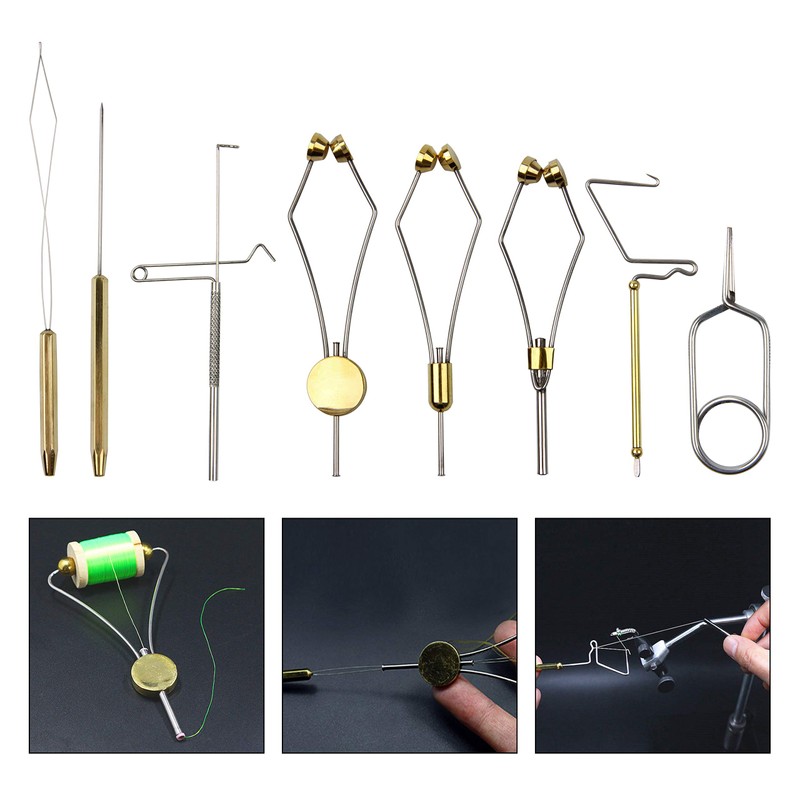 Fly Fishing Tying Tool Kit Including with Bobbin Finisher Scissors