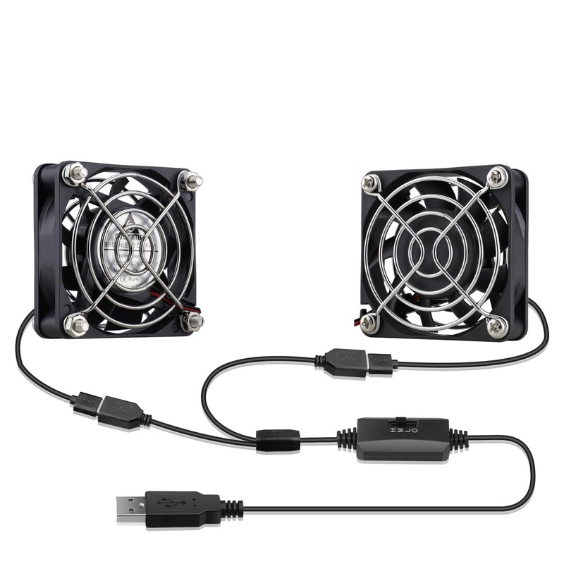 GDSTIME 5V USB Fan 60mm Mini Fan, 2 Pack 60mm