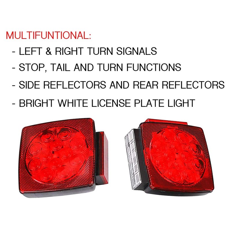 MAXXHAUL 50343 12V LED Submersible Left and Right Trailer Lights