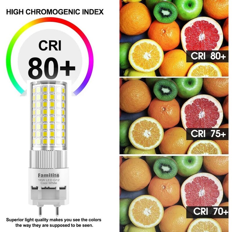 LED G12 Bulb 16W Cool White 6000K Bi-Pin Corn Bulb,