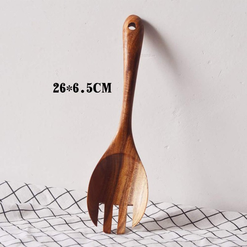 Leikance Wooden Salad Servers Salad Spoon Fork Cooking Utensils Set