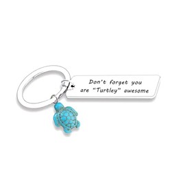 Nimteve Turtle Lover Keyring Sea Turtle Gifts Turtle Inspirational Keychain for Daughter Son Birthday Christmas Graduation Gifts for Friends Cute Turtle Keychain Good Luck Charm for Women Men