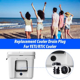 Cooler Drain Plug for YETI, 2 Pack Replacement Cooler Accessories, Compatible with YETI Tundra, Tank and RTIC Coolers, Ice Chest Plug for YETI