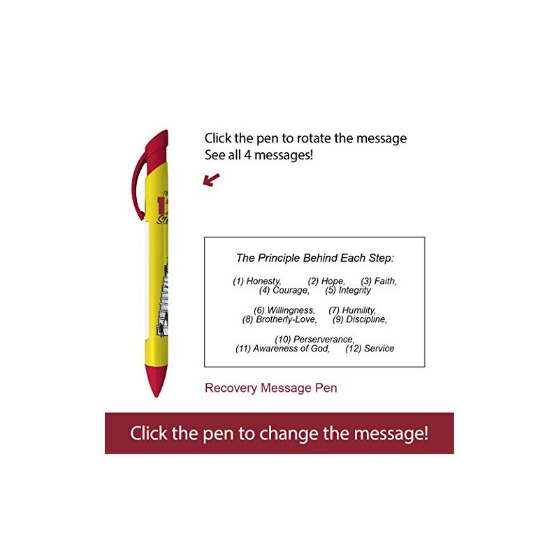 Greeting Pen Recovery Pen-12 Steps Rotating Message 6 Pen Set