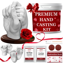 TECEUM Hand Casting Kit – Unique Gift for Babies & Adults – Ideal DIY Gift for Your Loved Ones, Couples, Family – For Wedding, Anniversary, Baby Shower, Mother’s Day, Christmas – Romantic Gifts – Kit1