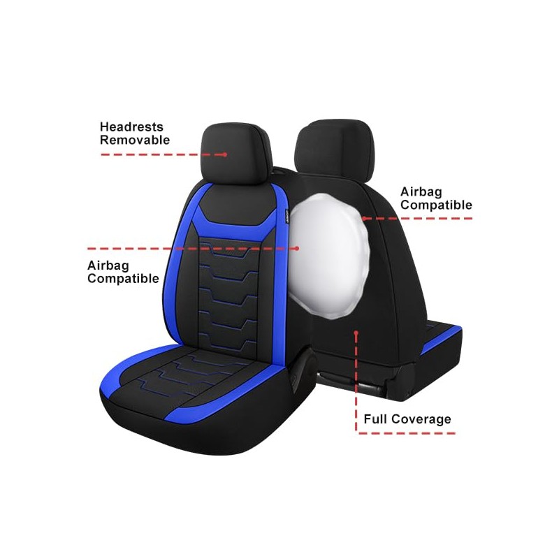 CAROMOP - Fundas transpirables para asiento de auto, asientos completos,