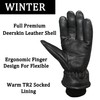 SKYDEER 100% Full Grain Deerskin Leather Winter Gloves for Men