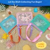 3Pcs Alphabet Printed Seashell Bags, Lightweight & Foldable Kids Beach