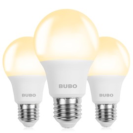 BUBO A19 LED Light Bulbs, 60 Watt Equivalent LED Bulbs, Soft White 2700K, 800 Lumens, E26 Standard Base, Non-Dimmable, 8W Soft White LED Bulbs for Bedroom Living Room Home Office, 3 Pack