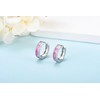 CERSLIMO Opal Earrings, Orange/White/Blue/Pink Opal Hoop Earrings Silver 925 10