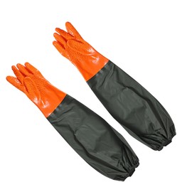 ZMZZZX: Rubber Gloves, Long, Long Gloves, Thick Gloves, Kitchen Long, 27.6 inches (70 cm), Waterproof, Anti-Slip, Acid, Alkali Prevention, Anti-Scratch, Anti-Aging, Kitchen, Clam Hunting, Water Work,