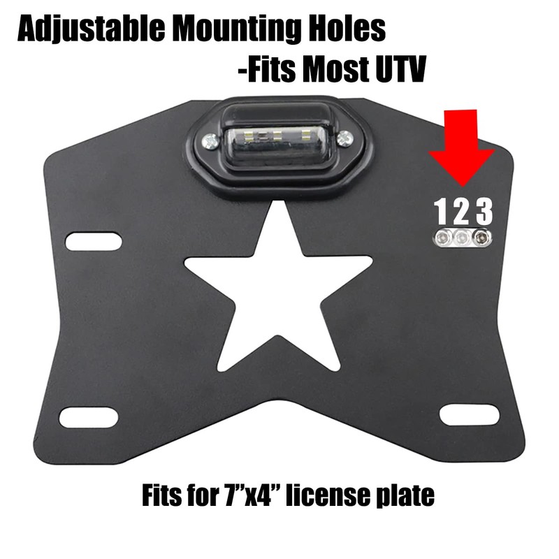 Pikioraz UTV License Plate Bracket, RZR License Plate Holder with
