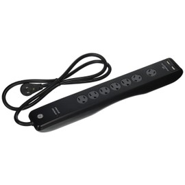 GE 25795 7-Outlet Advanced Surge Protector with 2 USB Ports