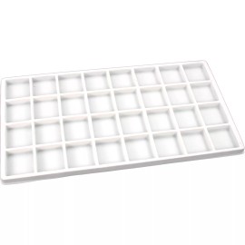 FindingKing 6 White Jewelry Tray Inserts 32 Compartments Display