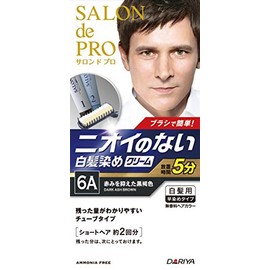 SALON DE PRO Men's Speedy Unscented Hair Color, Dark Brown with Reduced Redness, Quasi-Drug Dye for Gray Hair, Odor-Free Hair Color, Unscented, Cream Type, Can Be Removed, Leave Time 5 Minutes