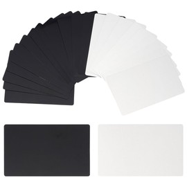 WADORN 100Pcs Metal Blanks Business Cards, 2 Colors Aluminium Engraving Blanks Card Black White Laser Engraved Cards for Cnc Engraver Laser Engraving DIY Customer Invitations, 3.4x2.1 Inches
