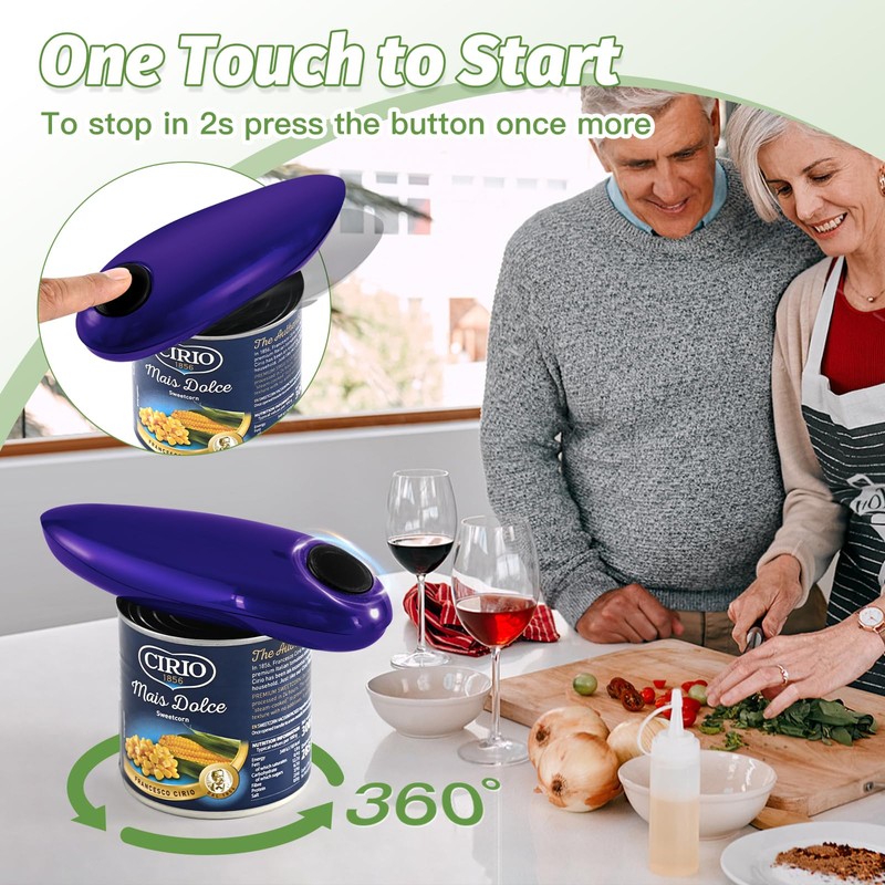 Electric Can Opener, Handheld One Touch Automatic Can Openers