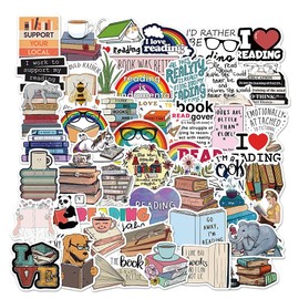 50 Pcs Reading Stickers Retro Antique Vintage Waterproof Waterproof Stickers Assortment Car (1 Pcs)