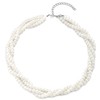 Twisted Pearl Choker Necklace Elegant Faux Pearls Braided Multi-Strand Design