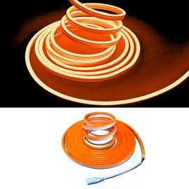 Maxlaxer Orange Neon LED strip light,5M 12V waterproof neon light for indoor and outdoor decorative(with power adapter)
