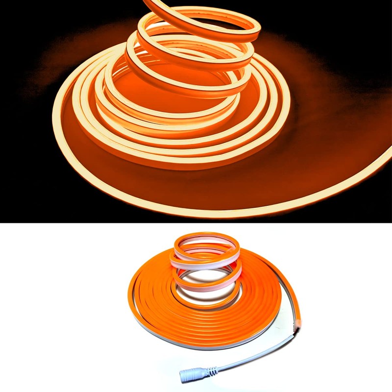 Maxlaxer Orange Neon LED strip light,5M 12V waterproof neon light