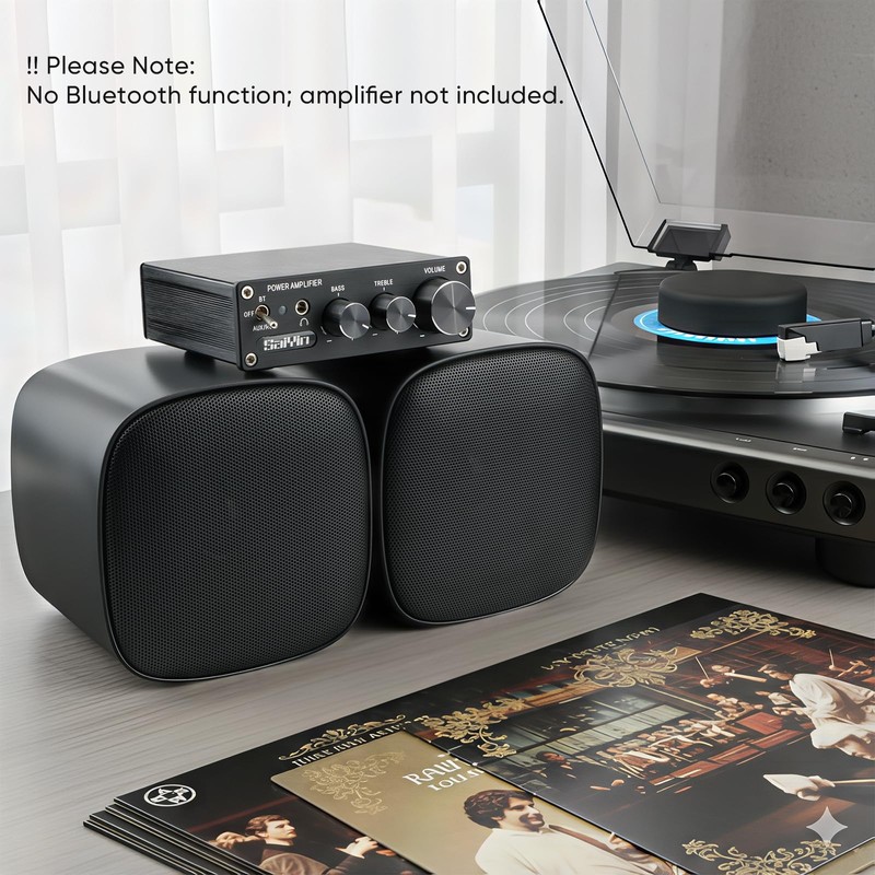 Saiyin Passive Bookshelf Speakers for Home Theater Surround Sound System,