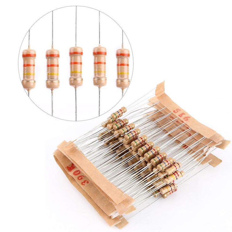 100 Value 1000pcs 1-10M Ohm 1 2W Carbon Film Resistor