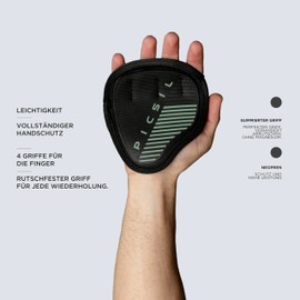 PICSIL Fitness Grip Pads, Alternative Gym Gloves, Neoprene Grip Pads for Pull-Ups, Calisthenics, Bodybuilding, Powerlifting, Crossfit, Men & Women, Non-Slip, One Size (Fern)